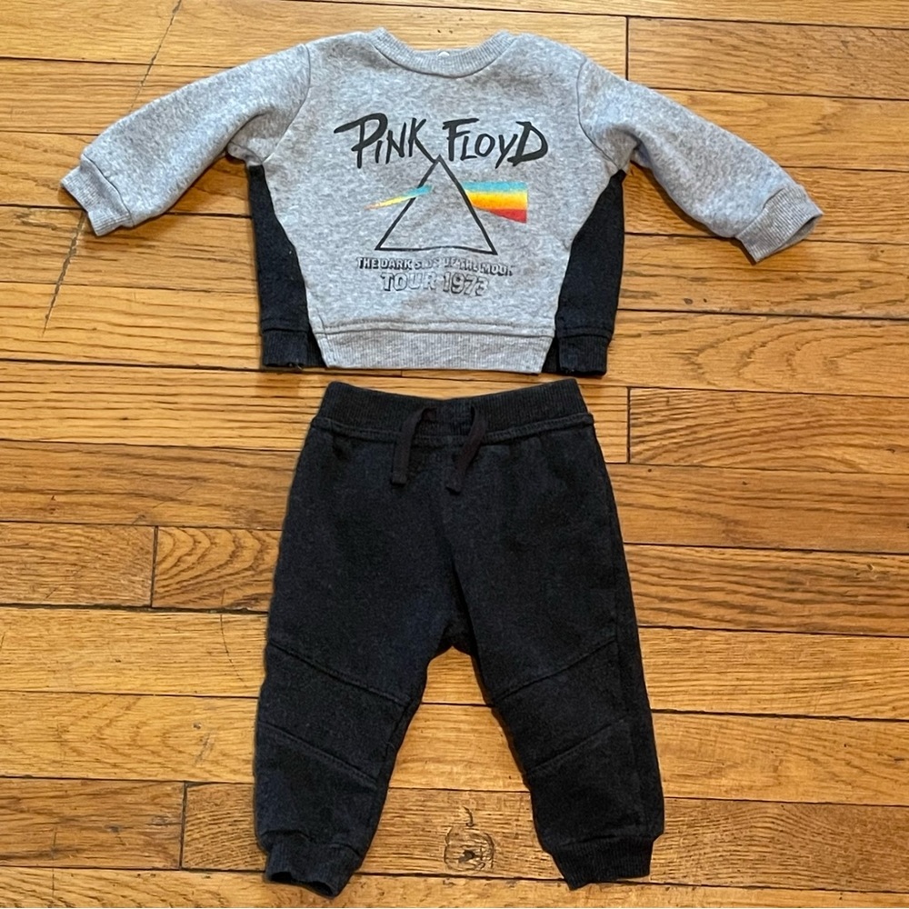 Pink Floyd Gray and Black Matching Sweatpants Set